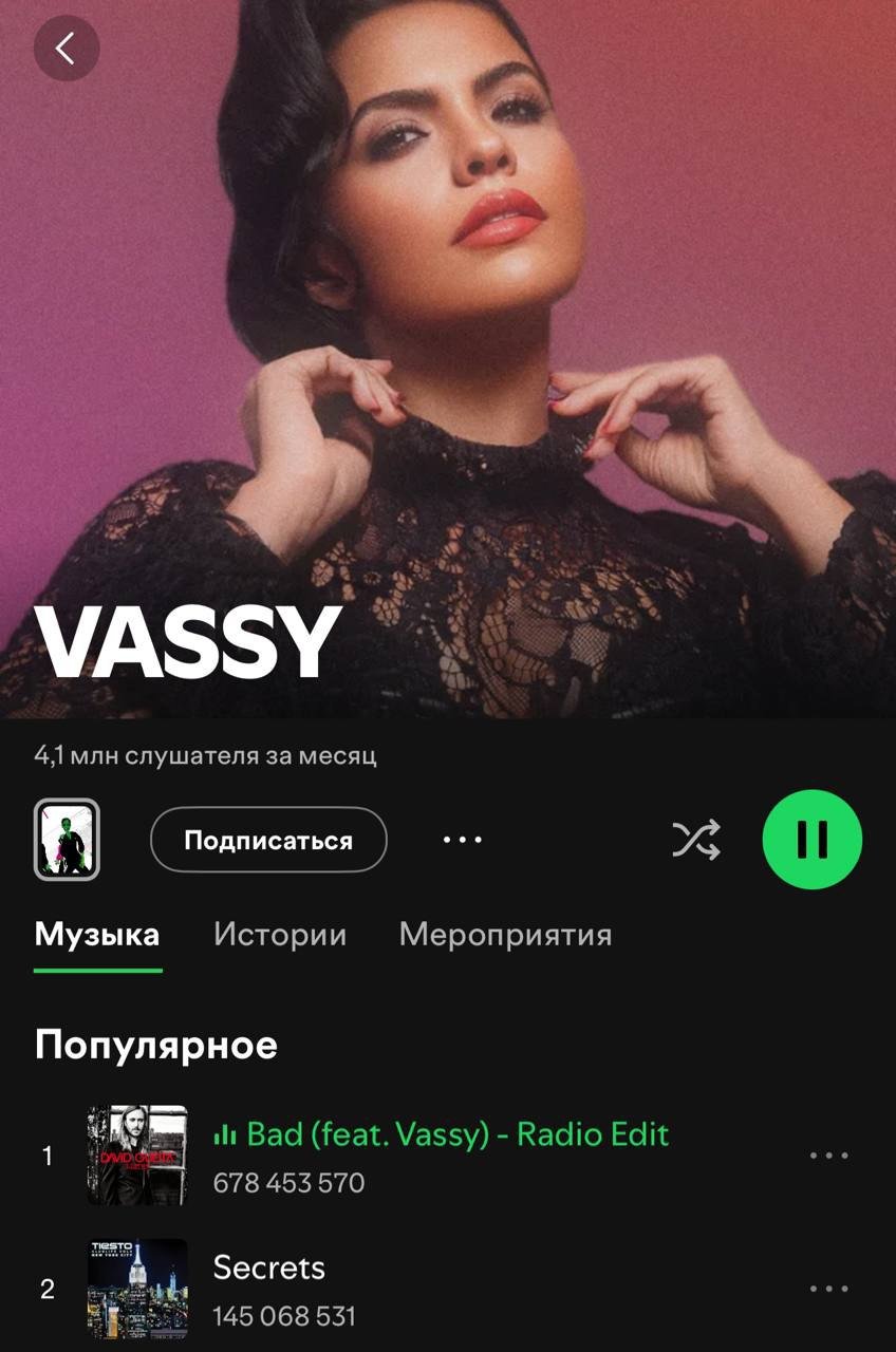 Vassy Spotify Estados Unidos - Intervision Spotify de la Nueva representante Vassy de Estados Unidos